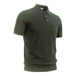 Suitsupply Deep Green Merino Polo (size large)